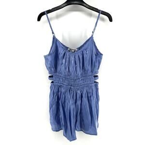 Stilettos Blue Metallic Pleated Romper Size Medium NWT Spaghetti Strap